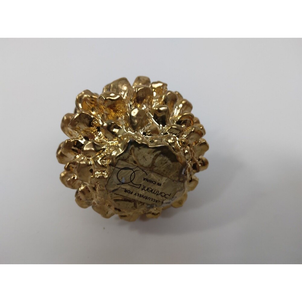 2 Dept 56 Gold Tone Pinecones Christmas Winter Decor - Picture 5 of 8